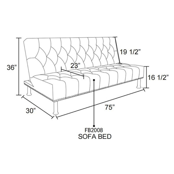 Latitude Run® Lurton 75" Wide Armless Sofa Bed Wayfair
